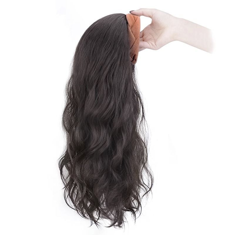 hair hoop wig female half head cover simulated wig